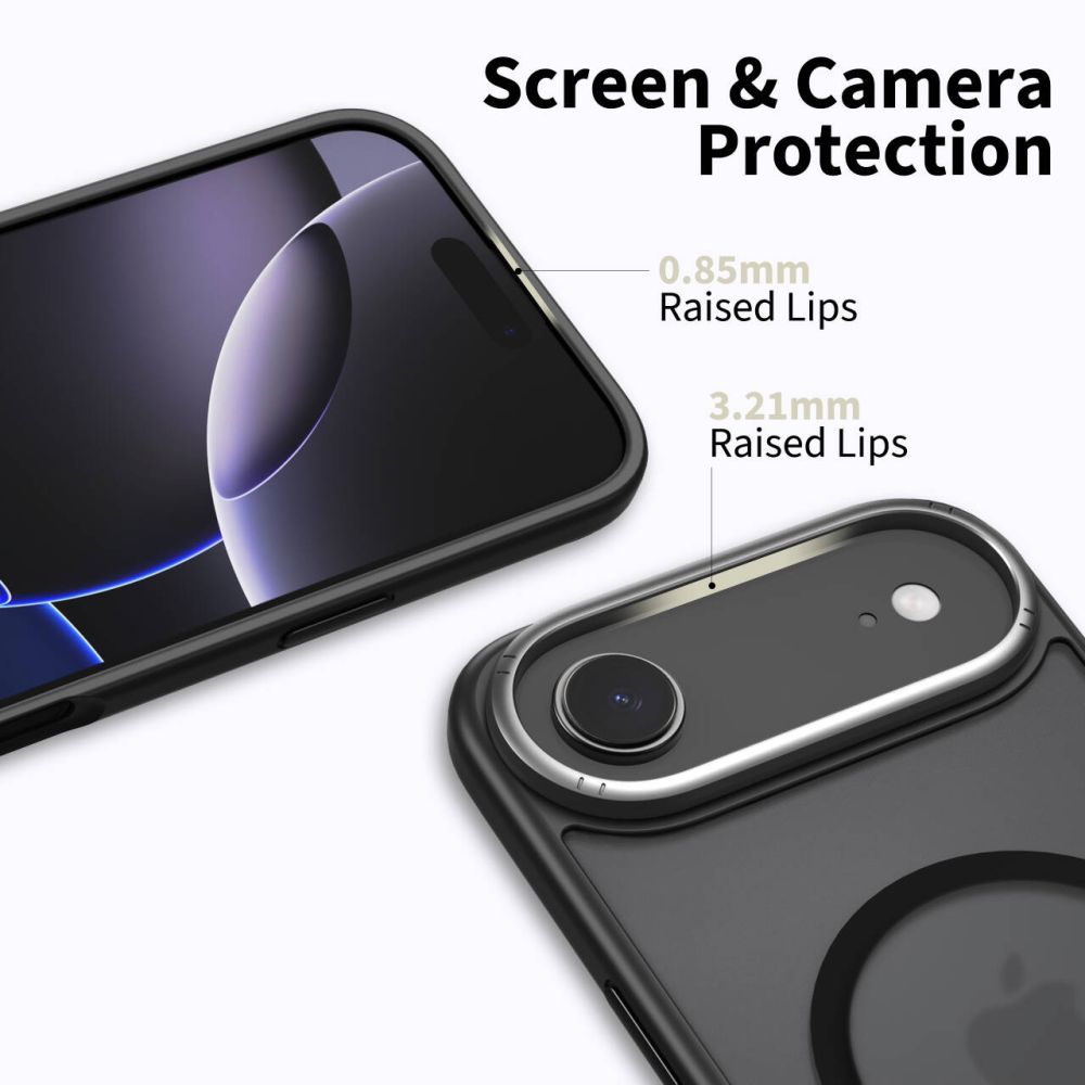 Dėklas Tech-Protect MagEdge iPhone Air, matinis juodas/pilkas