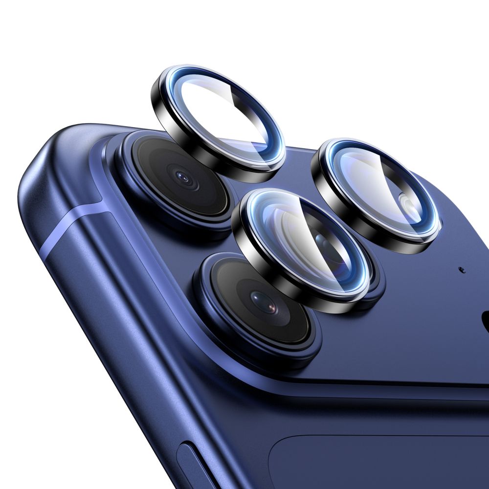 Kameros apsauginis stiklas Tech-Protect Camring Fit+ iPhone 14 Pro / 14 Pro Max / 15 Pro / 15 Pro Max / 16 Pro / 16 Pro Max / 17 Pro / 17 Pro Max, juodas