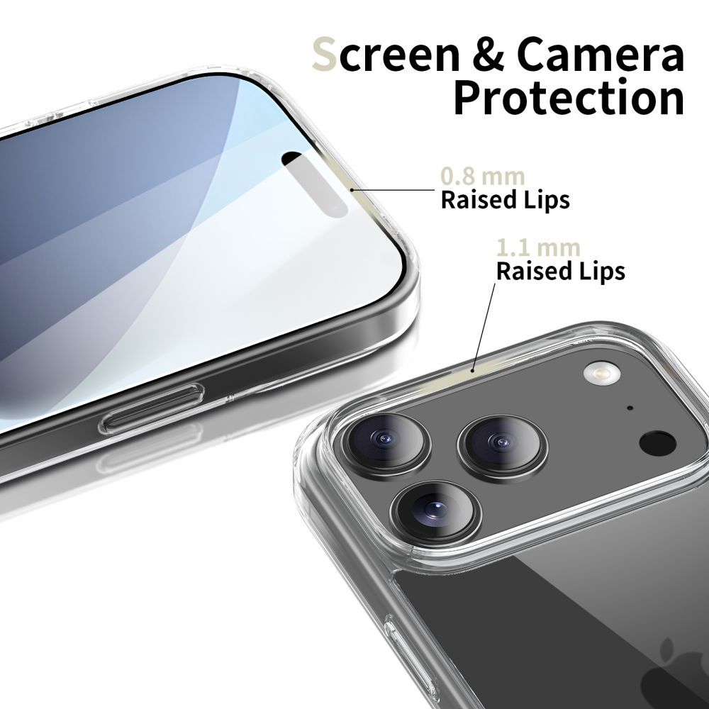 Dėklas Tech-Protect Flexair Hybrid iPhone 17 Pro Max, skaidrus