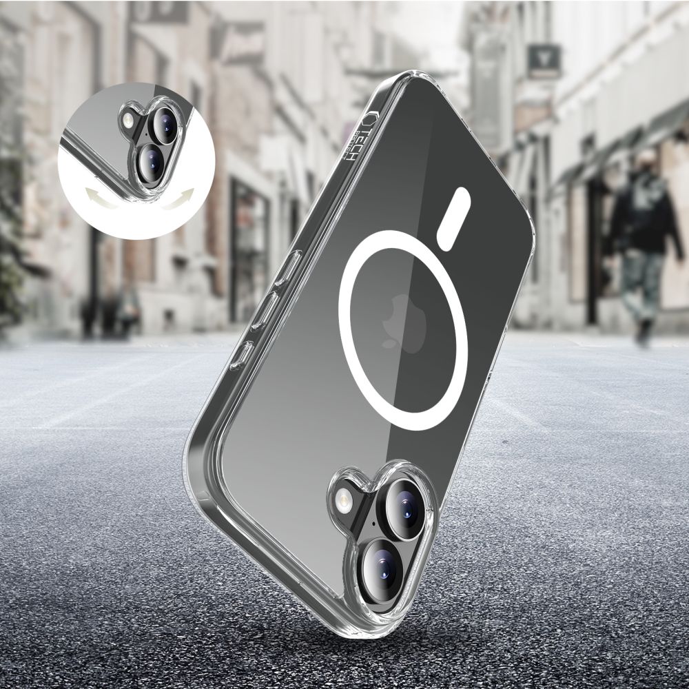 Dėklas Tech-Protect Flexair Hybrid MagSafe iPhone 17, skaidrus