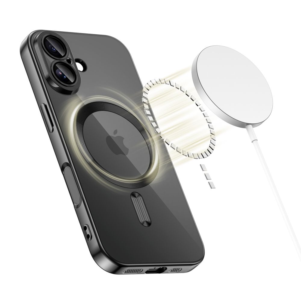 Dėklas Tech-Protect MagFlex MagSafe iPhone 17, blizgus juodas