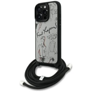 Karl Lagerfeld Crossbody dėklas iPhone 16 Pro – pilkas