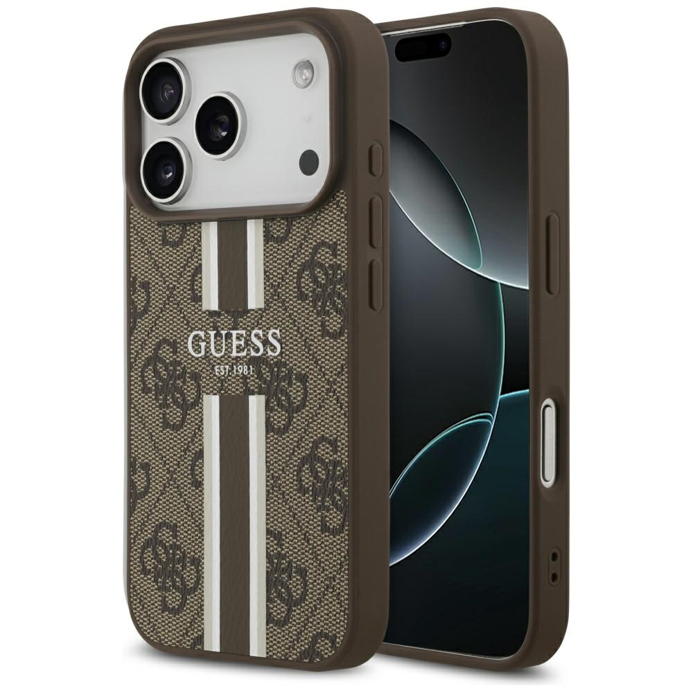 Guess MagSafe dėklas iPhone 17 Pro – rudas
