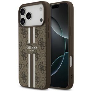 Guess MagSafe dėklas iPhone 17 Pro Max – rudas