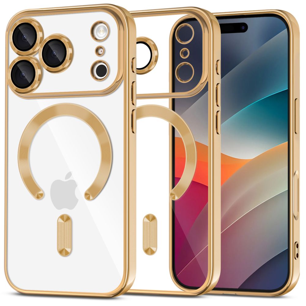 Dėklas Tech-Protect MagFlex MagSafe iPhone 17 Pro, blizgus auksinis