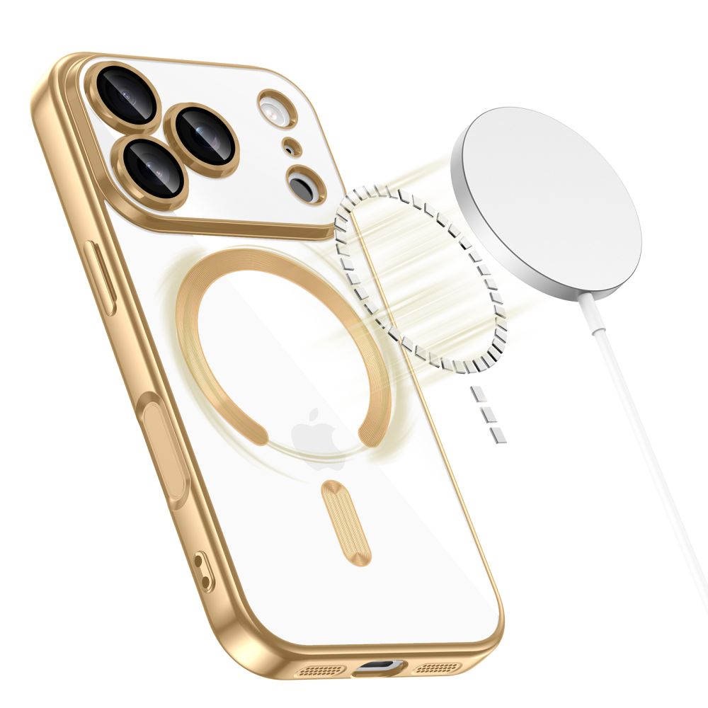 Dėklas Tech-Protect MagFlex MagSafe iPhone 17 Pro, blizgus auksinis