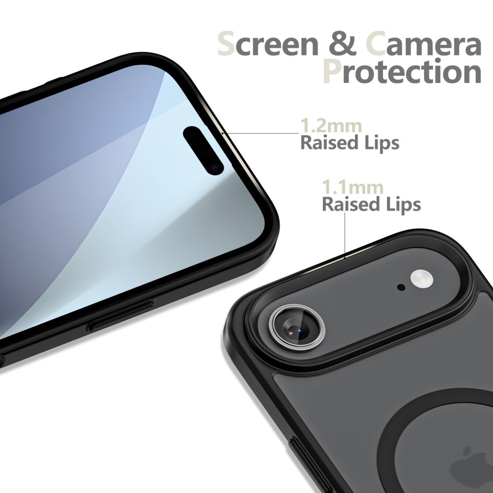 Dėklas Tech-Protect MagMat MagSafe iPhone Air, matinis juodas