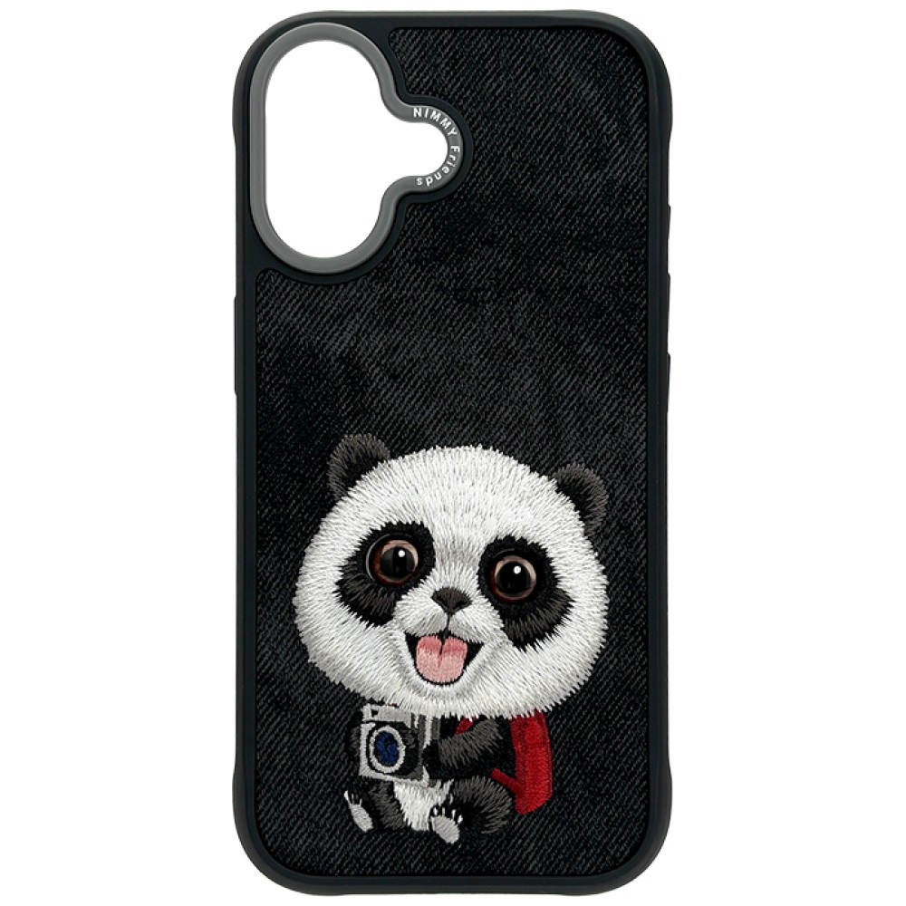 Nimmy Big Eyed Pet 2.0 Panda dėklas iPhone 17 - juodas