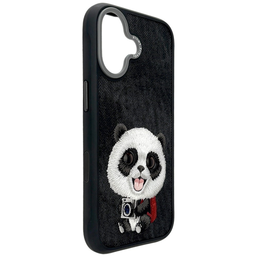 Nimmy Big Eyed Pet 2.0 Panda dėklas iPhone 17 - juodas