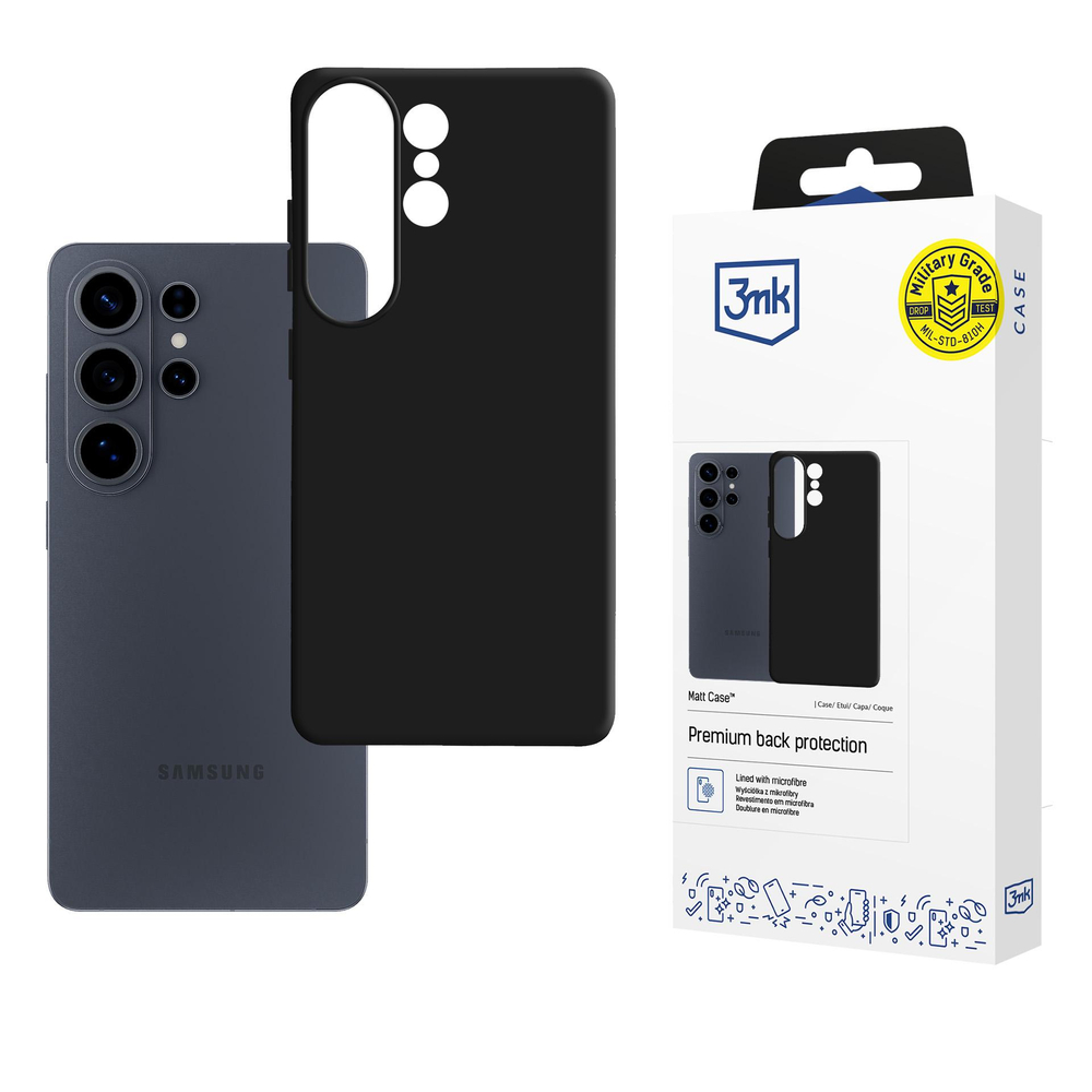 3mk Matinis dėklas, skirtas Samsung Galaxy S26 Ultra – matinė juoda