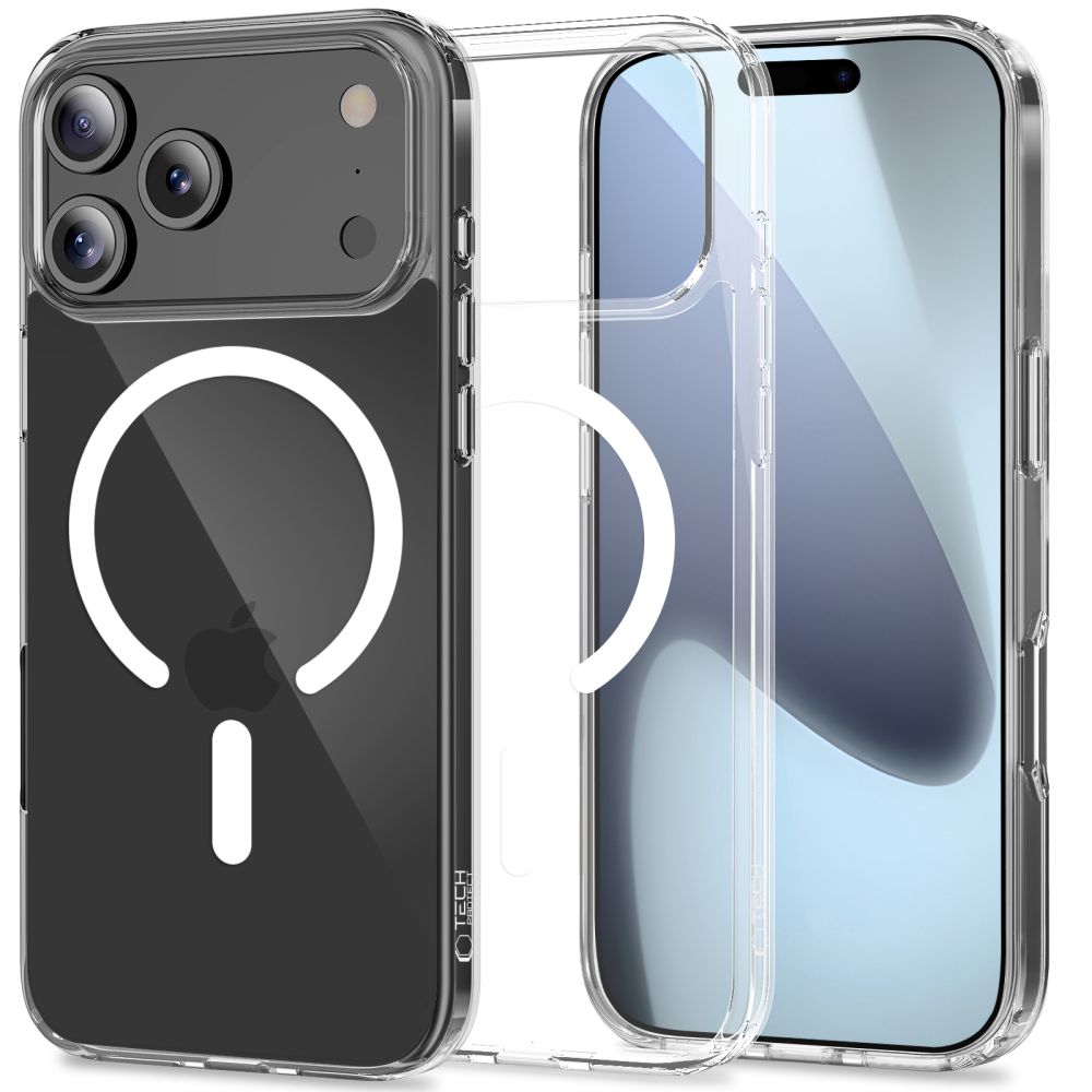 Dėklas Tech-Protect FlexAir Hybrid MagSafe iPhone 17 Pro, skaidrus