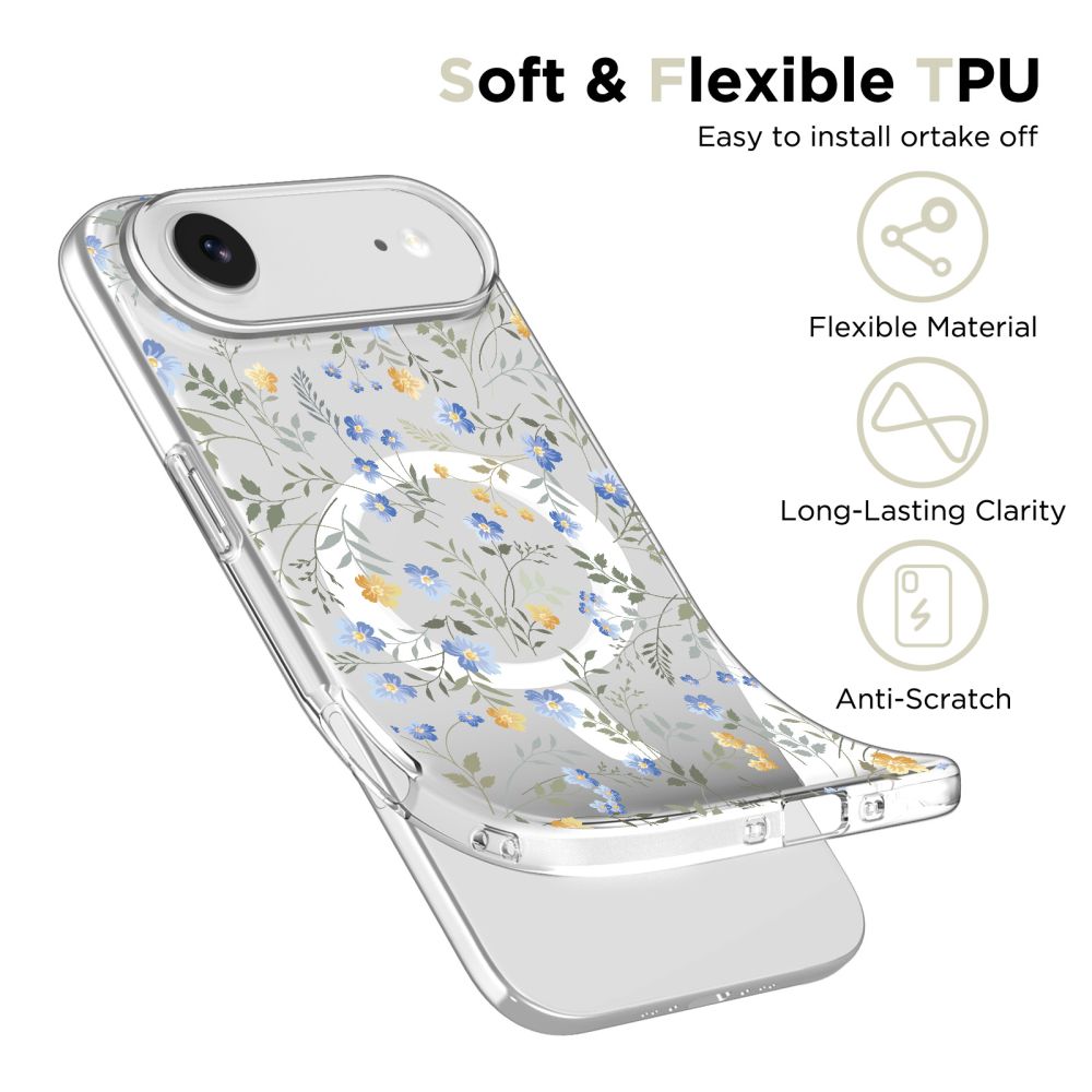 Dėklas Tech-Protect FlexAir MagSafe iPhone Air, pavasario gėlių raštas