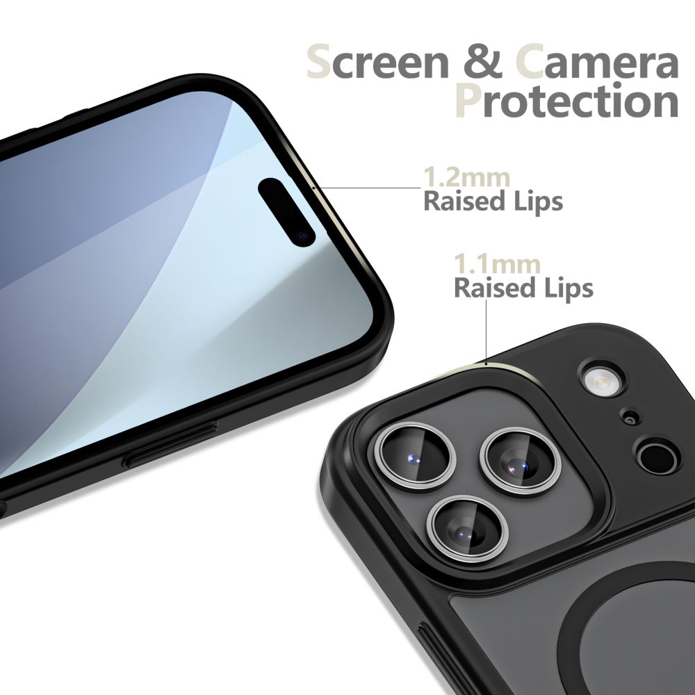 Dėklas Tech-Protect Magmat MagSafe iPhone 17 Pro, matinis juodas