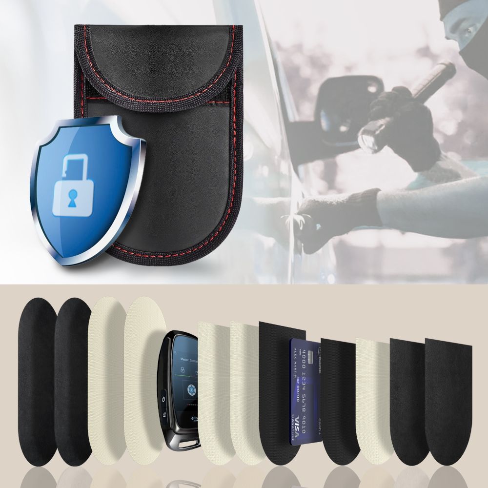Automobilio raktų dėklas Tech-Protect KLR100, RFID signalo blokatorius, juodas/raudonas