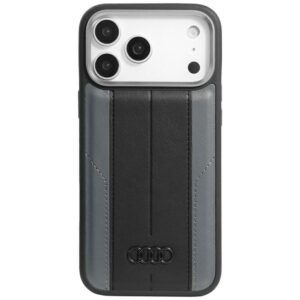 Audi A6 dirbtinės odos MagSafe dėklas iPhone 17 Pro Max – juodas