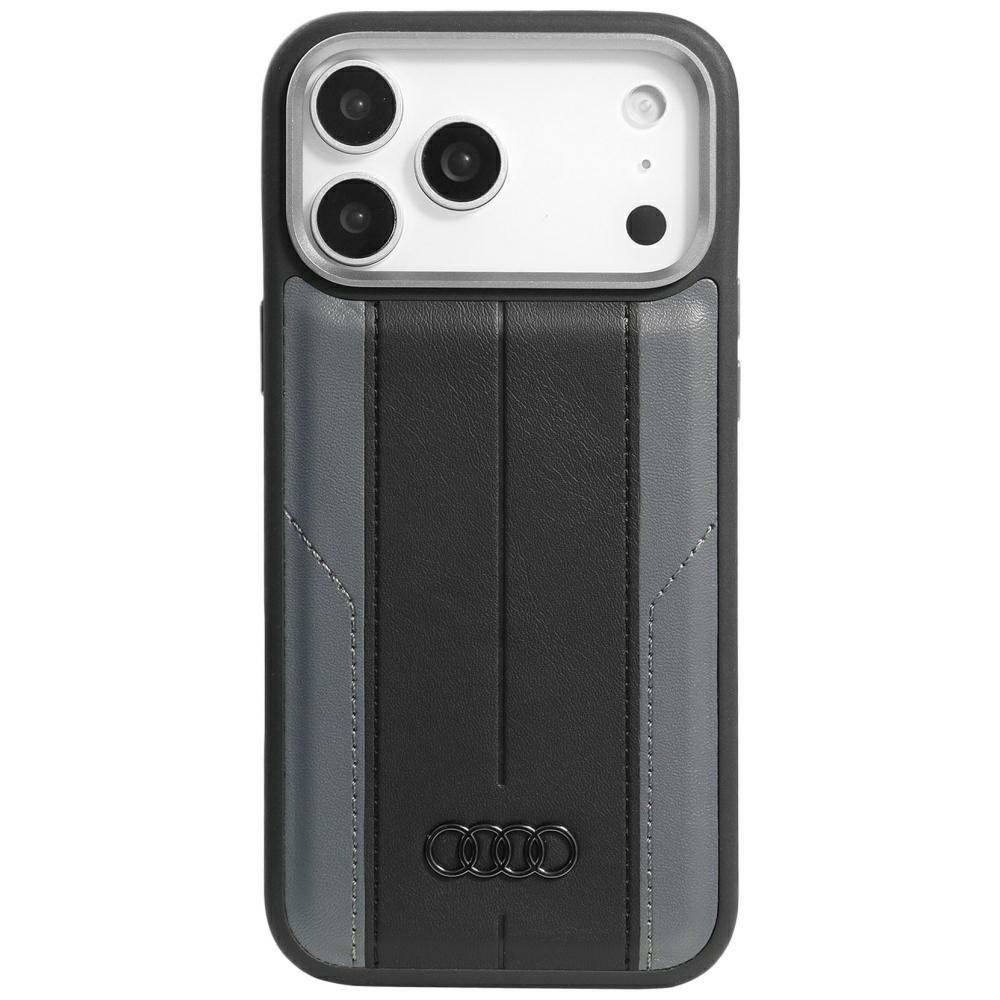Audi A6 dirbtinės odos MagSafe dėklas iPhone 17 Pro Max – juodas