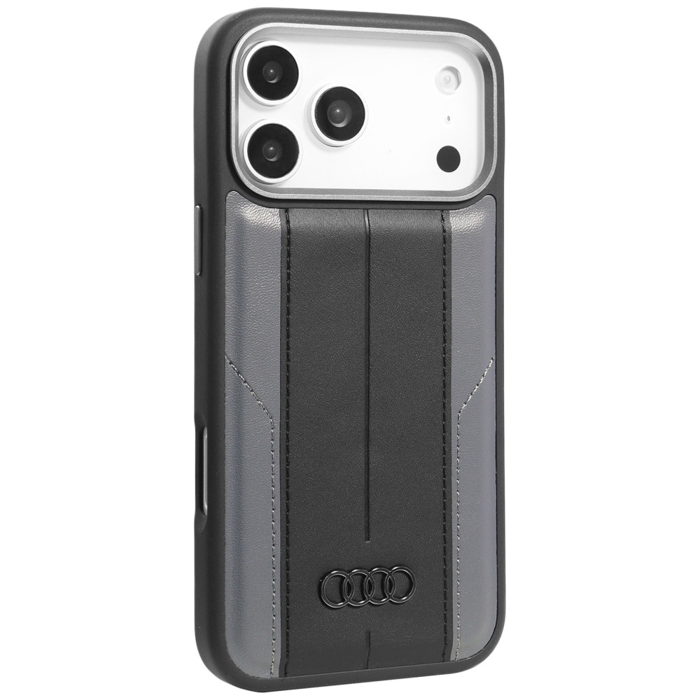 Audi A6 dirbtinės odos MagSafe dėklas iPhone 17 Pro Max – juodas