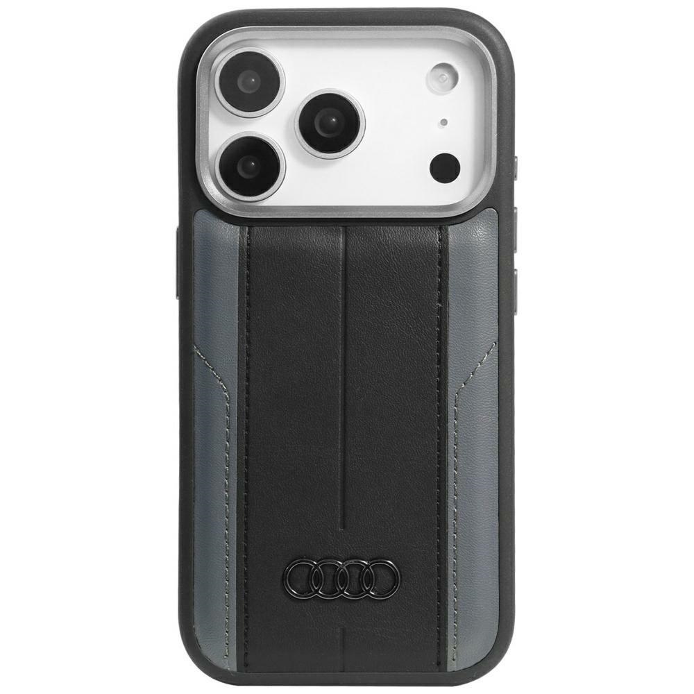 Audi A6 Sintetinė oda MagSafe Dėklas iPhone 17 Pro - juodas