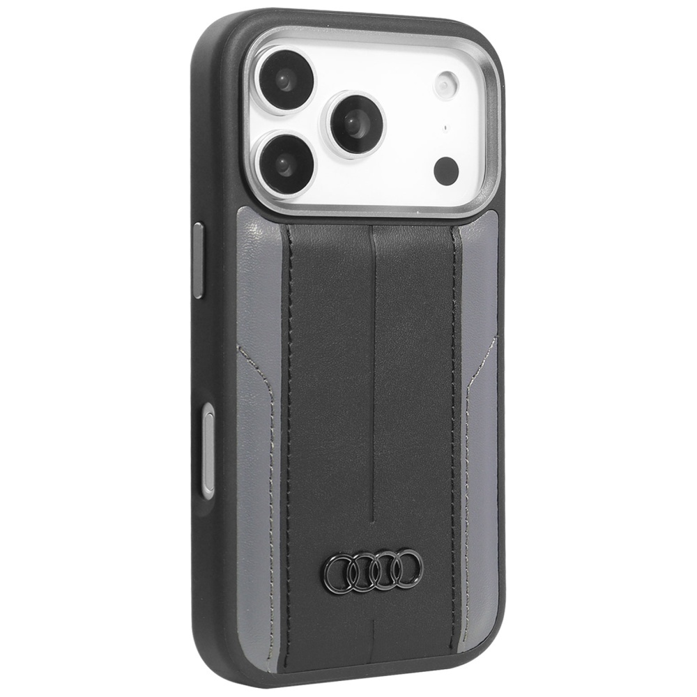 Audi A6 Sintetinė oda MagSafe Dėklas iPhone 17 Pro - juodas