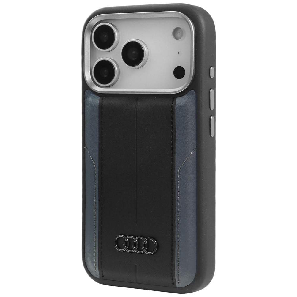 Audi A6 Sintetinė oda MagSafe Dėklas iPhone 17 Pro - juodas