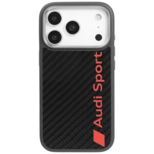 Audi R8 anglies pluošto MagSafe dėklas iPhone 17 Pro – juodas