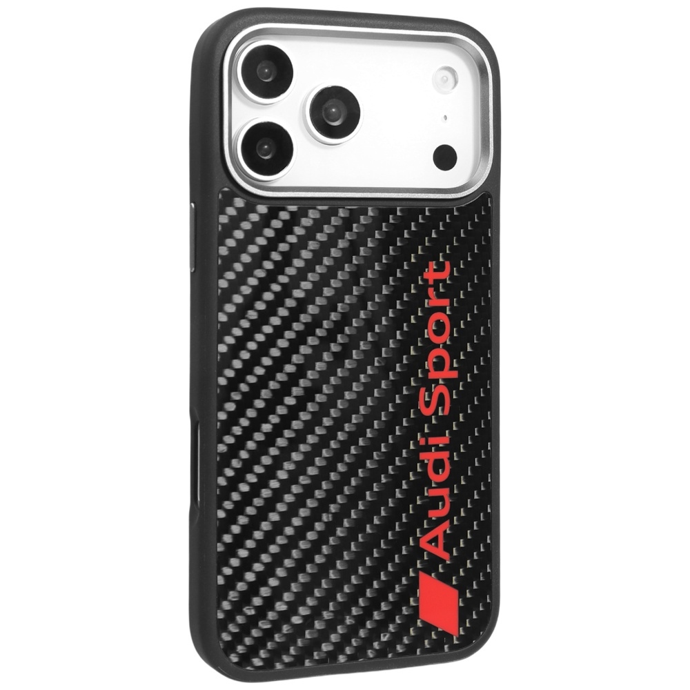 Audi R8 Anglies pluoštas MagSafe Dėklas, skirtas iPhone 17 Pro Max - juodas