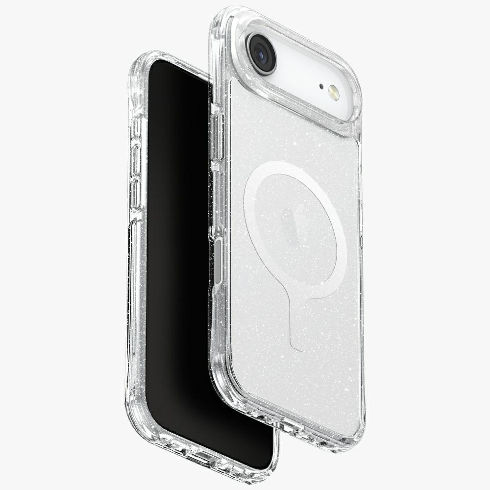 Uniq MagClick dėklas iPhone 17 Air – skaidrus, su blizgučiais