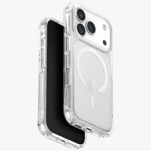 Uniq MagClick dėklas iPhone 17 Pro – skaidrus, blizgus