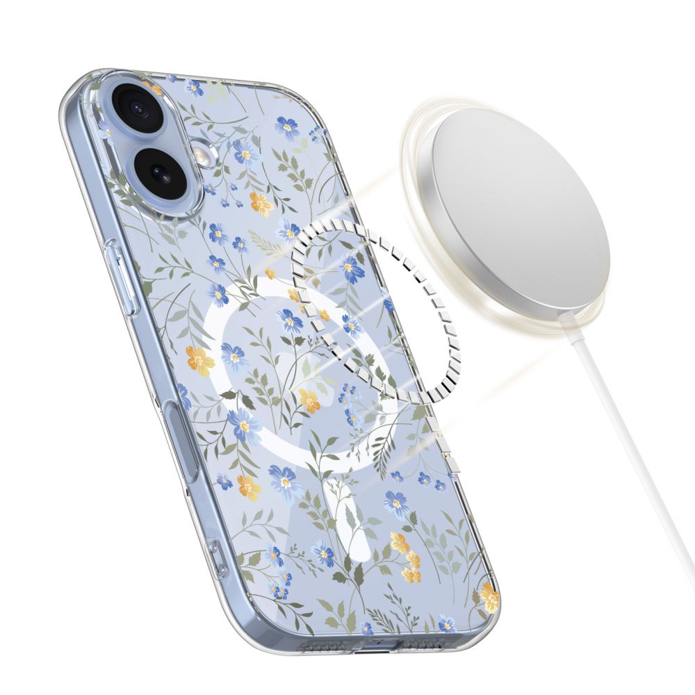 Dėklas Tech-Protect FlexAir MagSafe iPhone 17, pavasario gėlių raštas