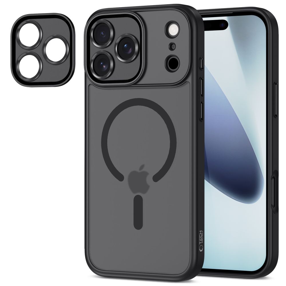 Dėklas Tech-Protect MagCam MagSafe iPhone 17 Pro Max, matinis juodas
