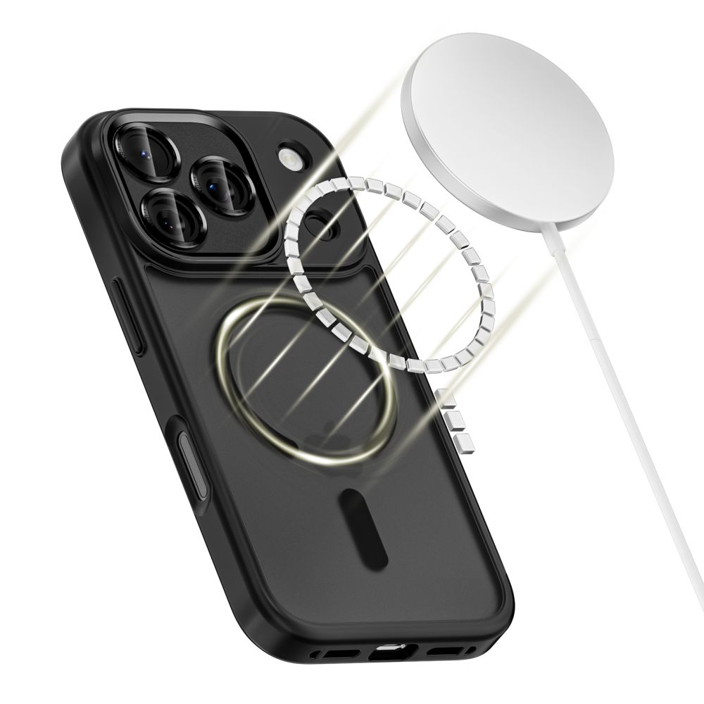 Dėklas Tech-Protect MagCam MagSafe iPhone 17 Pro Max, matinis juodas
