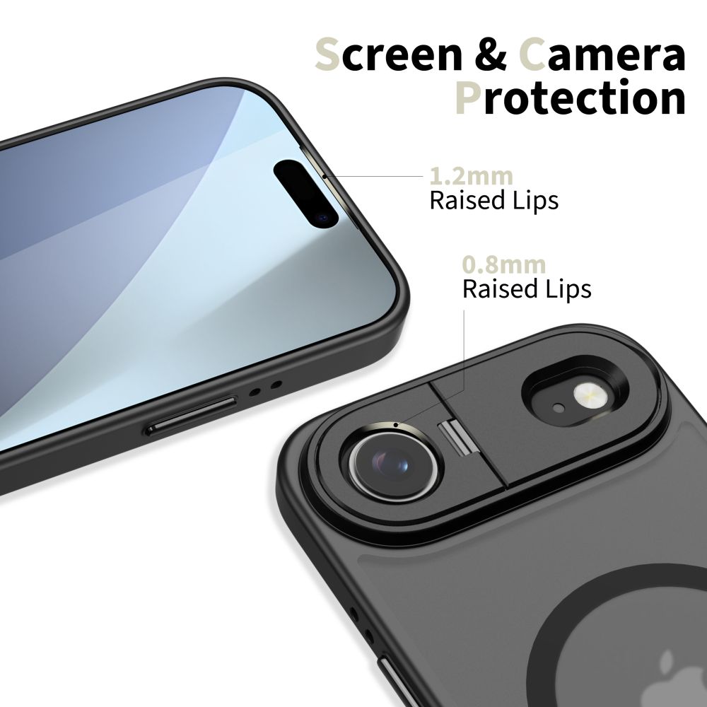 Dėklas Tech-Protect MagStand MagSafe iPhone Air, matinis juodas