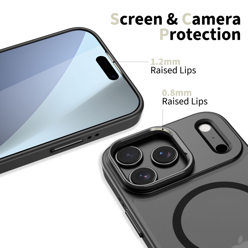 Dėklas Tech-Protect Magstand MagSafe iPhone 17 Pro Max, matinis juodas