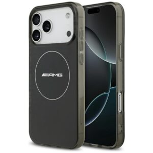 AMG Double Layer Transparent Smocked MagSafe dėklas, skirtas iPhone 17 Pro Max - Juodas
