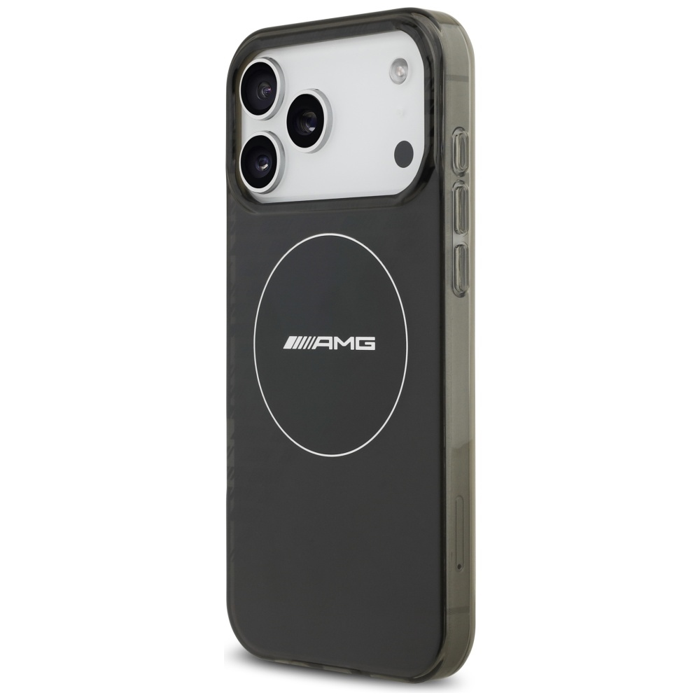 AMG Double Layer Transparent Smocked MagSafe dėklas, skirtas iPhone 17 Pro Max - Juodas
