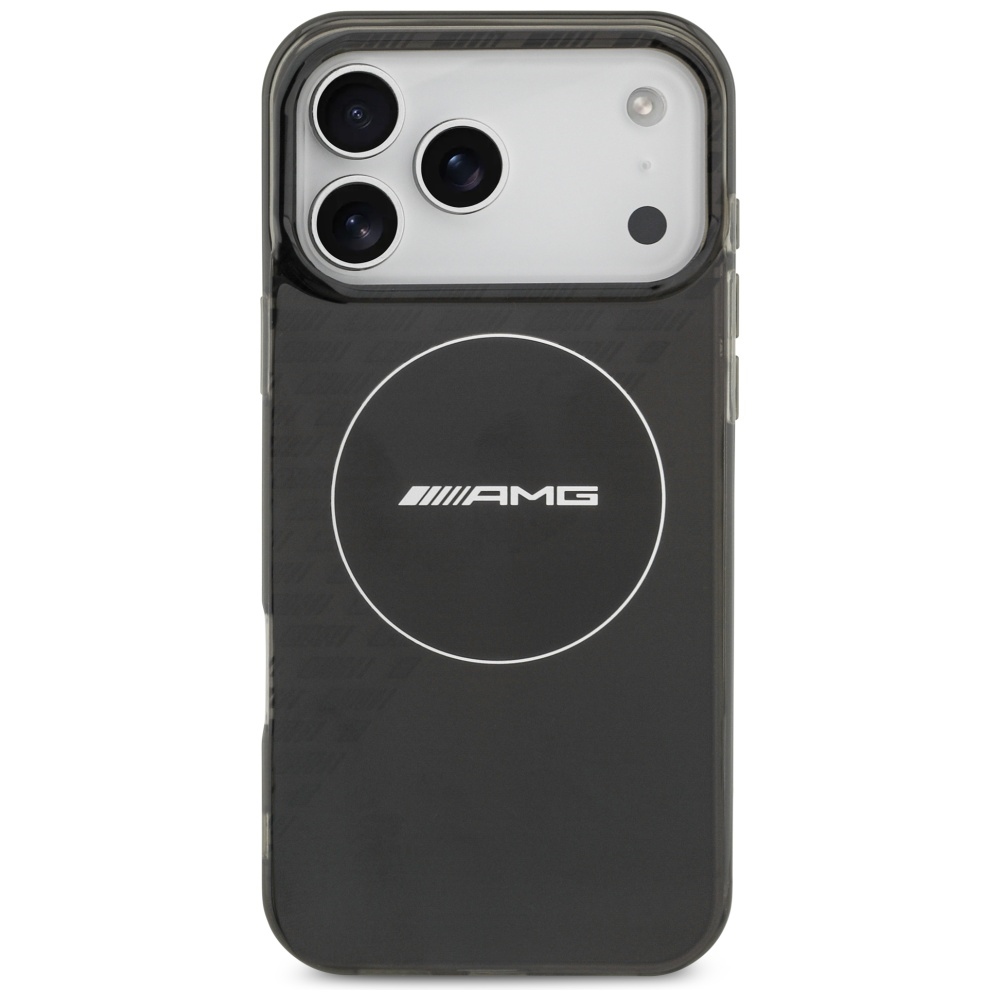 AMG Double Layer Transparent Smocked MagSafe dėklas, skirtas iPhone 17 Pro Max - Juodas