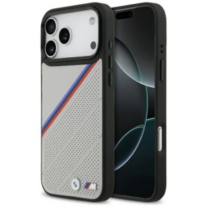 BMW M trispalvis metalinis logotipas MagSafe Dėklas, skirtas iPhone 17 Pro Max - Gray