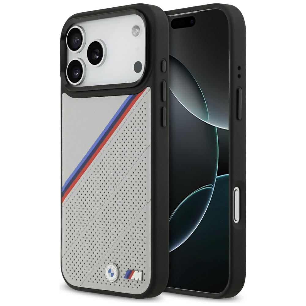 BMW M trispalvis metalinis logotipas MagSafe Dėklas, skirtas iPhone 17 Pro Max - Gray