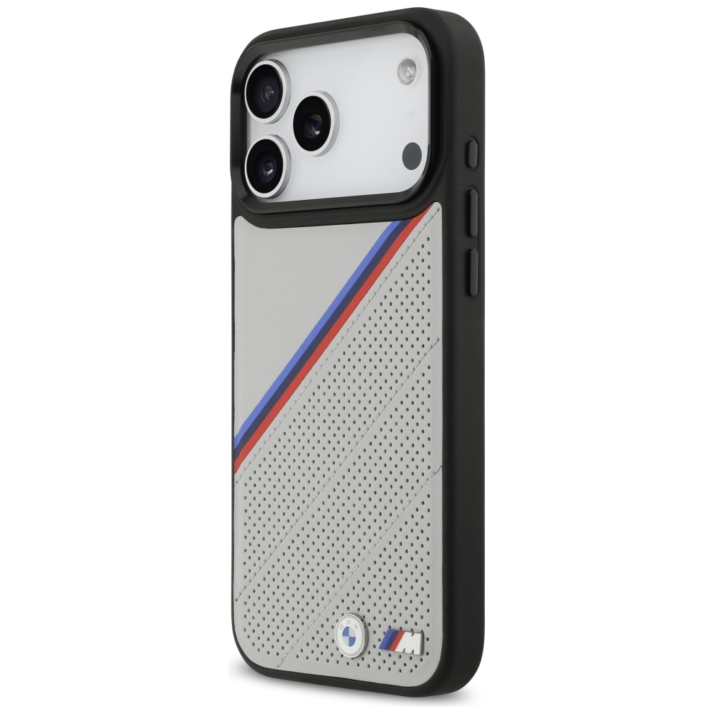 BMW M trispalvis metalinis logotipas MagSafe Dėklas, skirtas iPhone 17 Pro Max - Gray