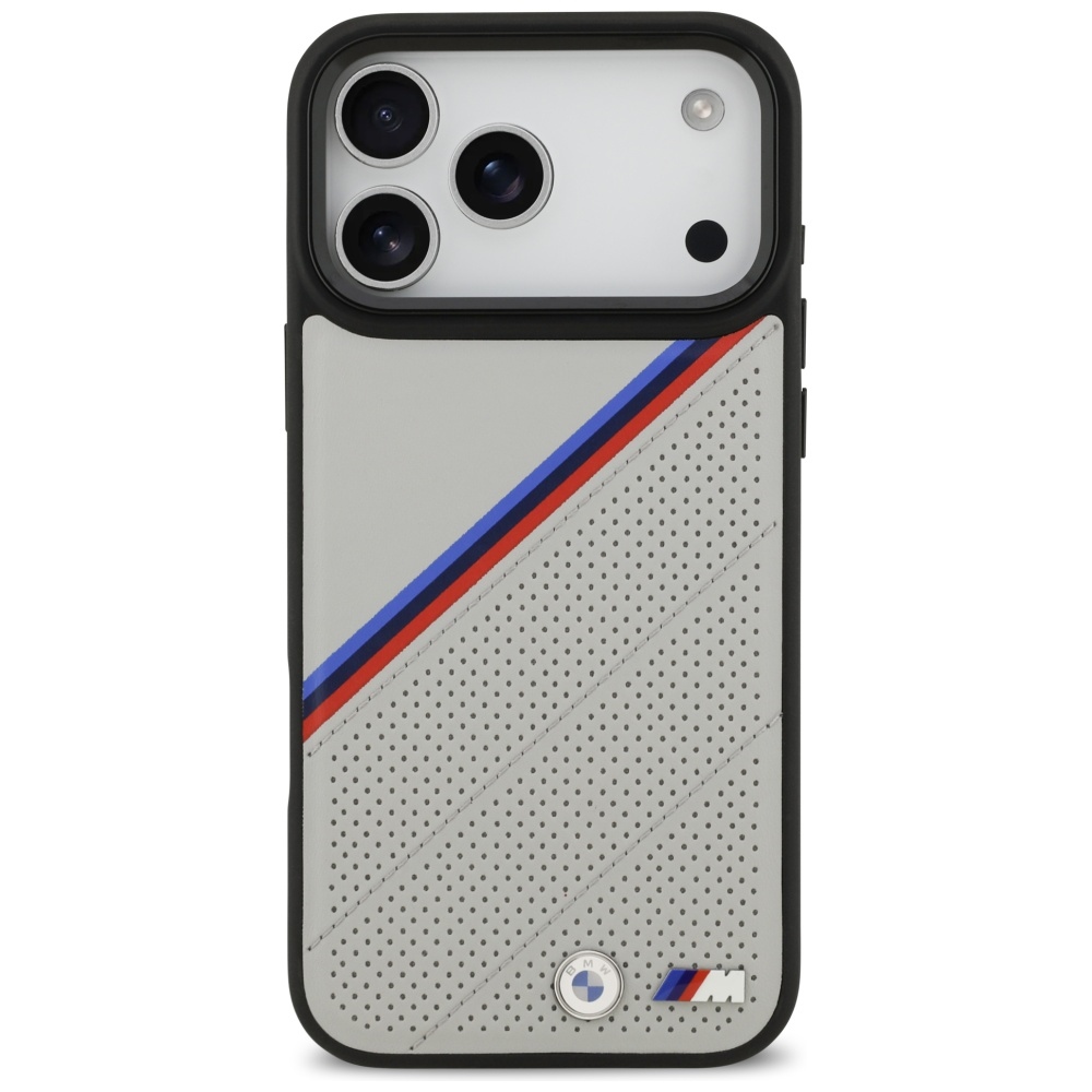 BMW M trispalvis metalinis logotipas MagSafe Dėklas, skirtas iPhone 17 Pro Max - Gray