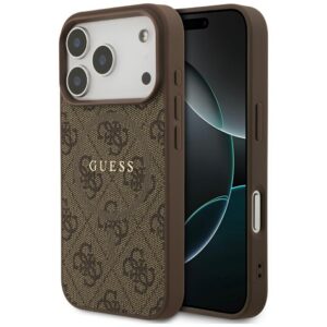 Guess MagSafe dėklas iPhone 17 Pro – rudas