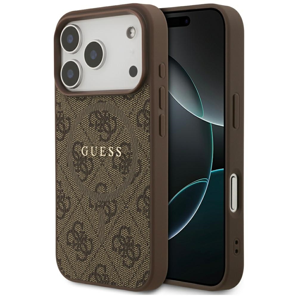 Guess MagSafe dėklas iPhone 17 Pro – rudas
