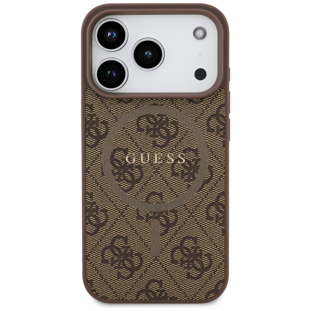 Guess MagSafe dėklas iPhone 17 Pro – rudas