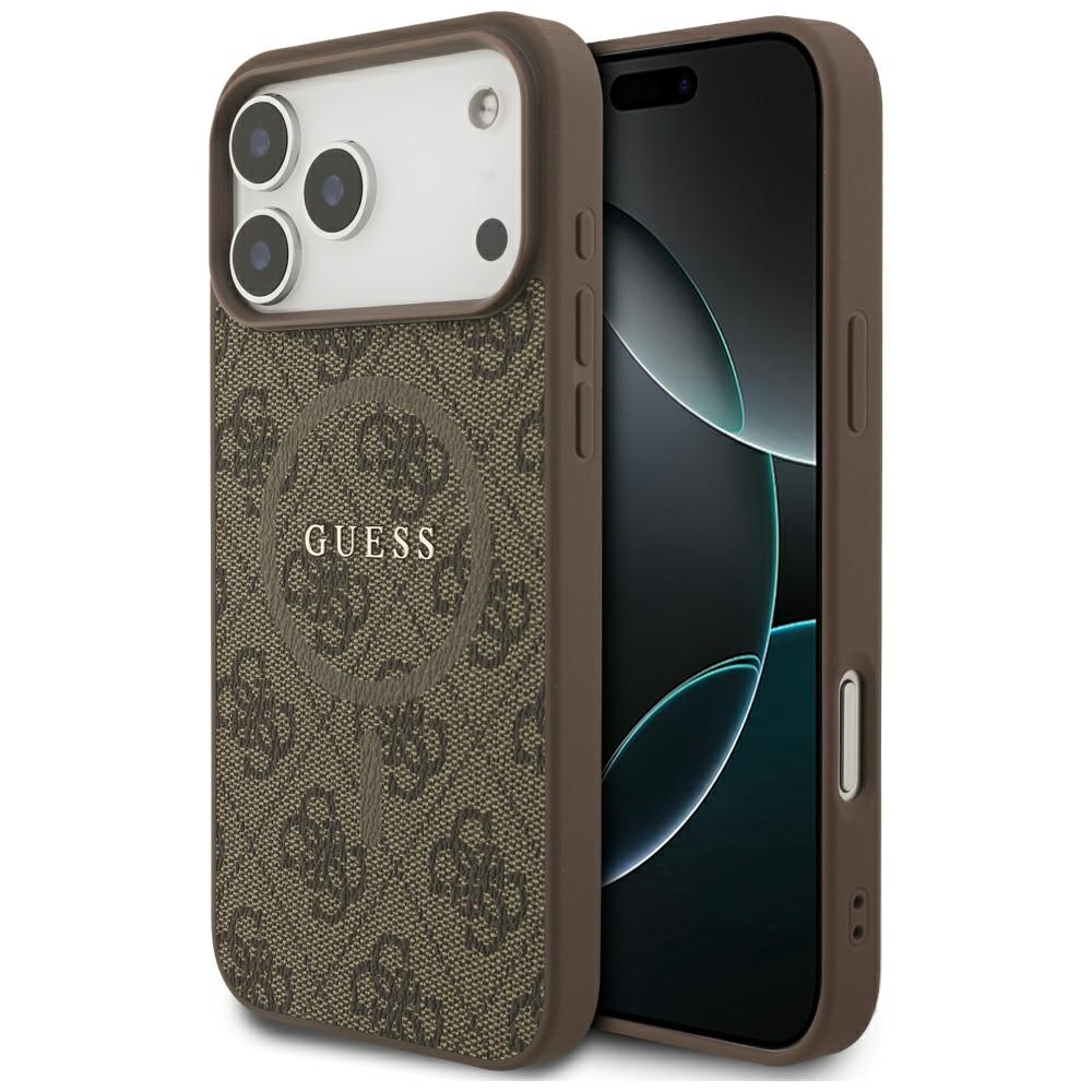 Guess MagSafe dėklas iPhone 17 Pro Max – rudas