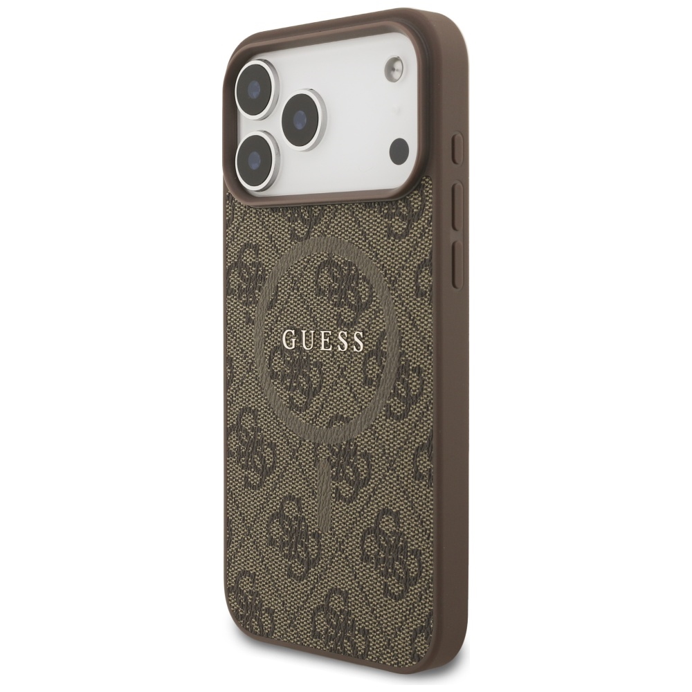 Guess MagSafe dėklas iPhone 17 Pro Max – rudas