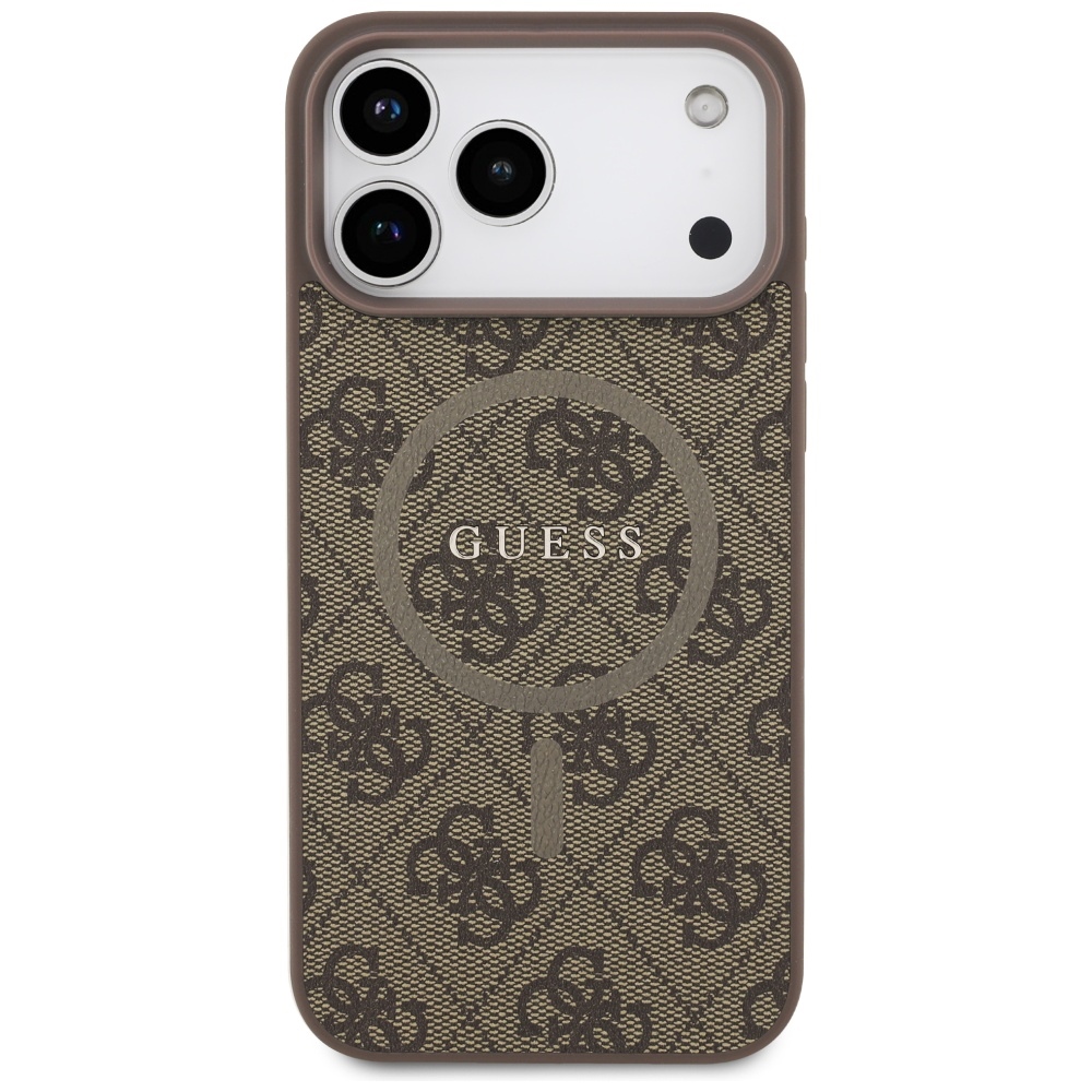 Guess MagSafe dėklas iPhone 17 Pro Max – rudas