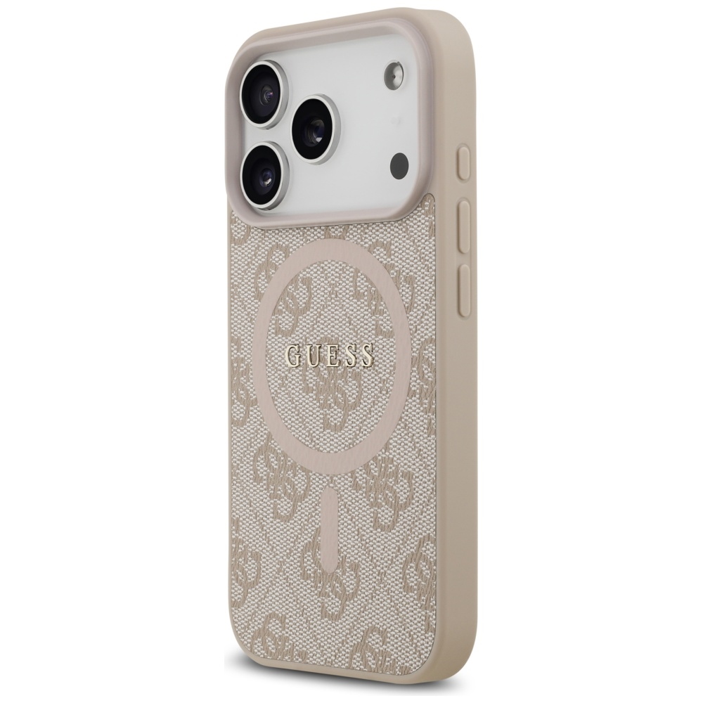 Guess MagSafe dėklas iPhone 17 Pro – rožinis