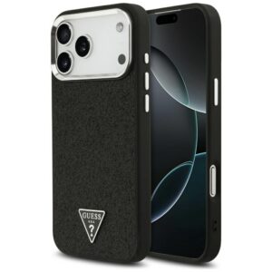 Guess Blizgantis trikampis logotipas MagSafe Dėklas, skirtas iPhone 17 Pro Max - Black