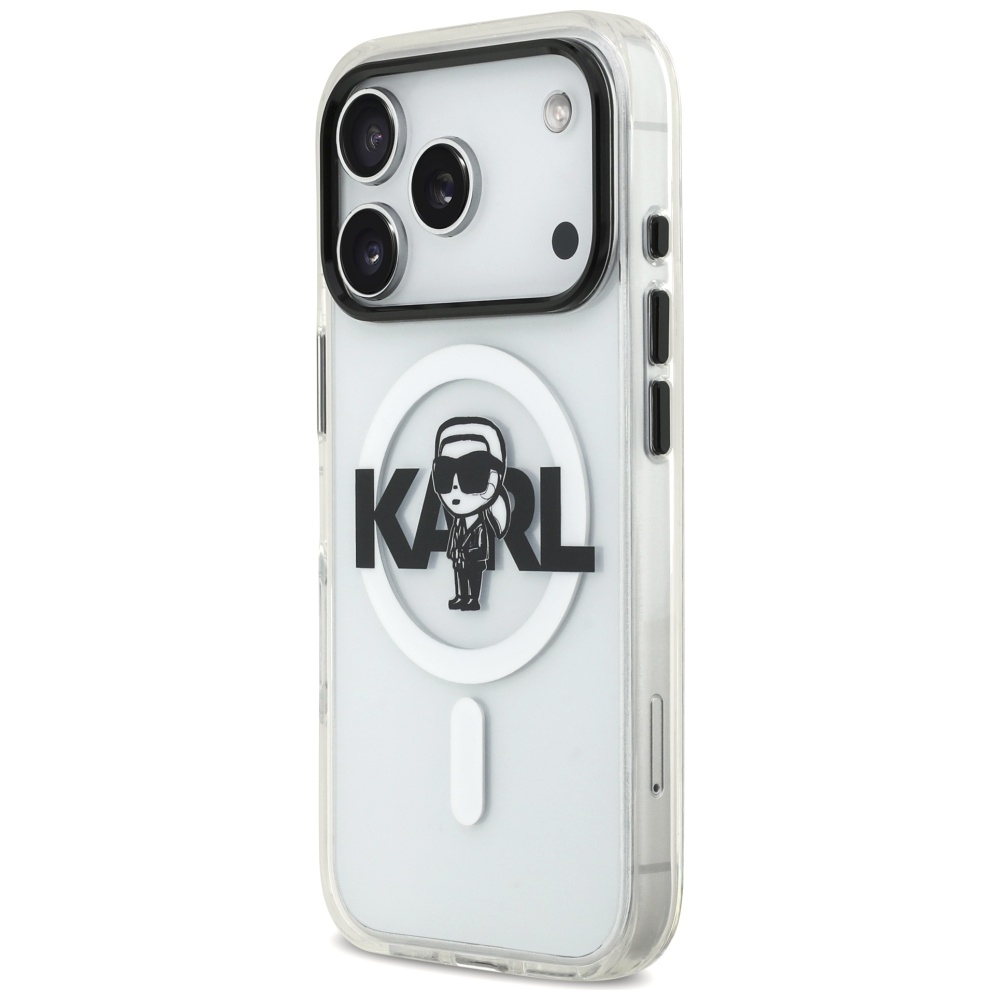 Karl Lagerfeld MagSafe dėklas iPhone 17 Pro – skaidrus
