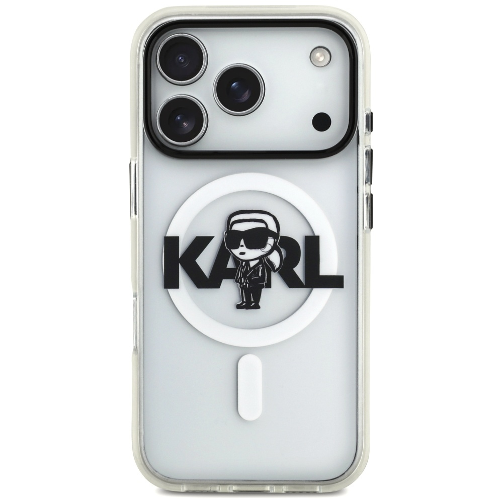Karl Lagerfeld MagSafe dėklas iPhone 17 Pro – skaidrus